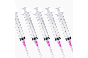 ULOVE PRS 5 Pack 10ml 18 Gauge - Luer Lock 1ml 2.5ml 3ml 5ml 10ml 20ml with 25Ga, 23Ga, 22Ga, 21Ga, 18Ga Lab Consumables(Individually Sealed Wrapped)