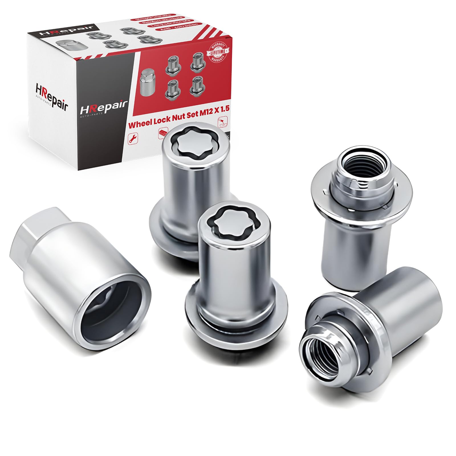 Photo 1 of HRepair Chrome Wheel Locks Lug Nuts, fits for Lexus GS300 GS400 GS430 GX460 GX470 SC430 Toyota 4Runner Highlander Sequoia Solara Tacoma M12x1.5 Lug Nuts 1998-2023, 00276-00901 27600901