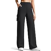 G4Free EverGoing Wide Leg Cargo Pants Women with 4 Pockets High Waisted Yoga Pants Stretch Casual Trousers