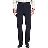 Plaid&Plain Men's 4-Way Flex Stretch Slim Fit Dress Pants