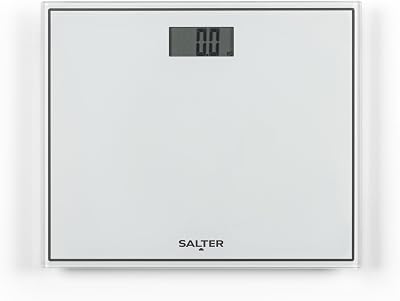 Salter Compact Digital Bathroom Scale 150kg LCD Step On Slim Glass Platform