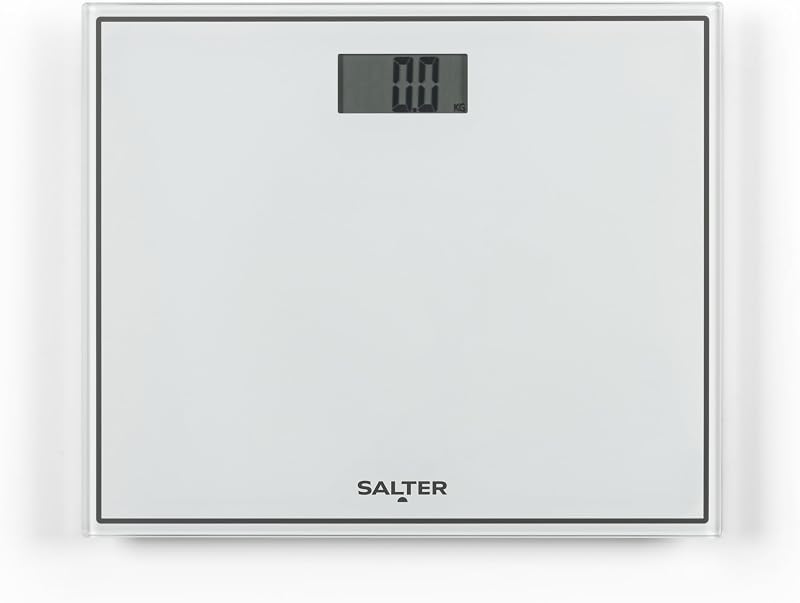 Salter Compact Digital Bathroom Scale 150kg LCD Step On Slim Glass Platform