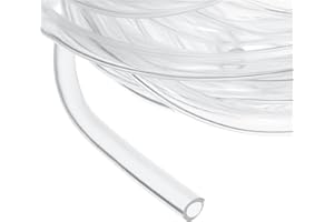 uxcell Clear PVC Tubing, 4mm ID x 6mm OD - 15ft PVC Tube Lightweight Vinyl Hose, Transparent Flexible Plastic Water Tubing fo