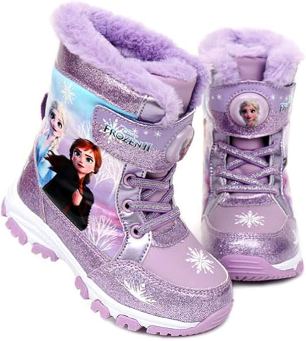 Amazon [Joah Shop] アナと雪の女王2 Frozen 2 エルサ アナ ライトアップ ピカピカ 光る靴 スノー ブーツ [並行輸入品] ブーツ