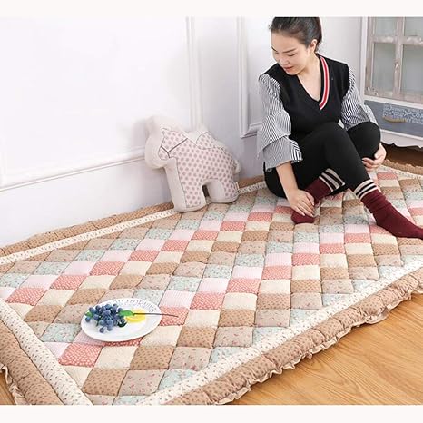 Amazon 畳 床マット マットレス 100 コットン 四季 子供 赤ちゃん 戻る ハイハイマット グランド マット ベイウィンドウパッド 床のための寝るマットレス スリーピングマット コーヒー色 150x0cm 59x79inch 折りたたみマットレス オンライン通販