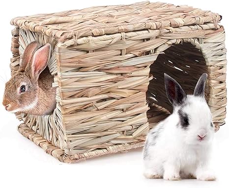 Amazon Co Jp ウサギの草の家 Lucbuy食用の海藻咀wingの巣 自然で手に優しい快適な睡眠多機能おもちゃ ウサギの織り折りたたみキャビン トトロ 白いゴキブリ モルモット ハムスターなどの小動物 安全で耐久性のある ペット用品