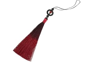 GARIOUANS Taiji Accessory Tassel Burgundy Pendant for Martial Arts and Guqin with Gradient Charm for Home