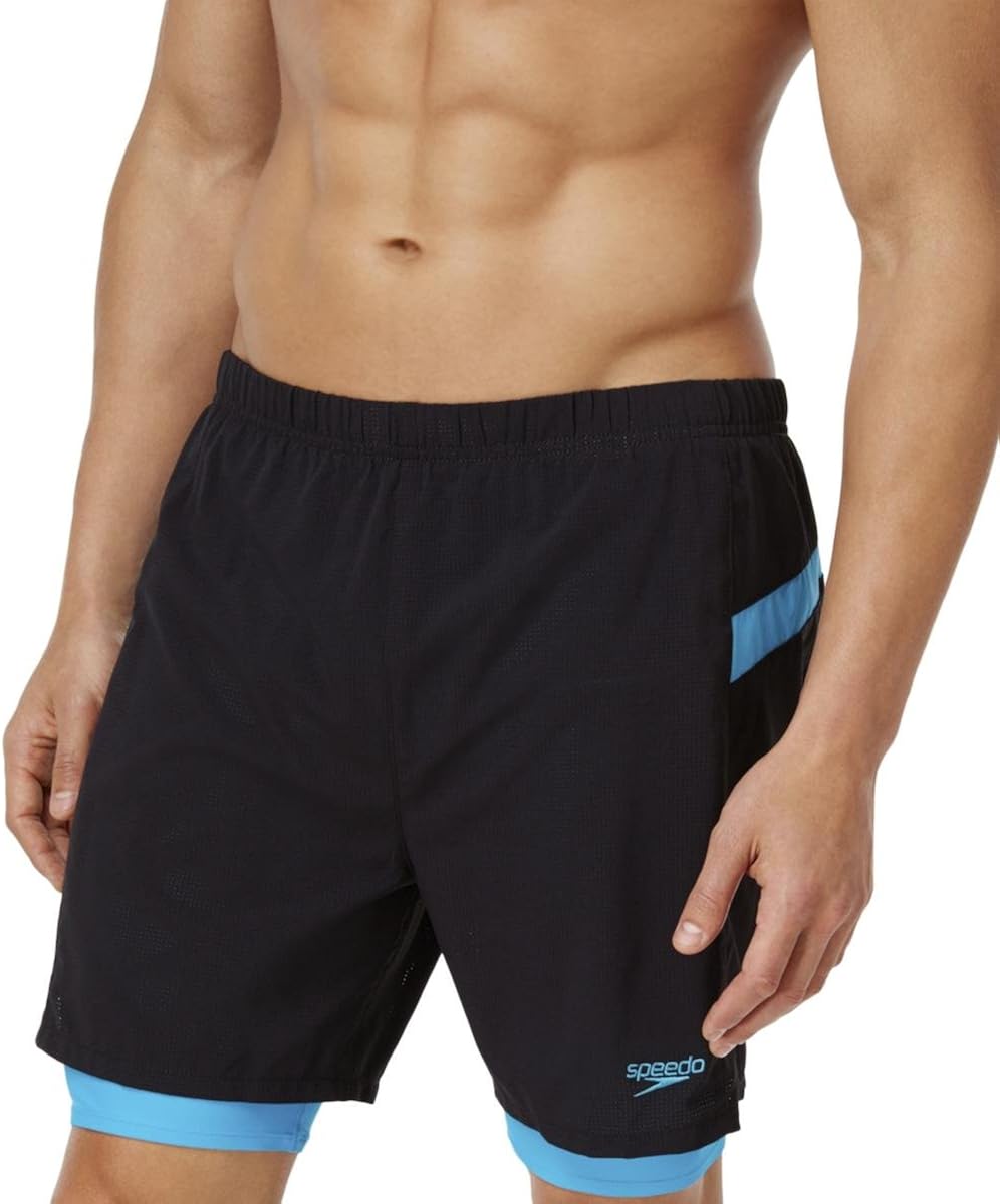 Speedo Men's Hydrosprinter with Compression Swimsuit Shorts