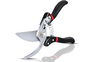YEVEETTE Pruning Shears, 8.5" Professional Garden Shears, SK5 Steel Hedge Clippers, Garden Clippers Handheld, Heavy Duty Garden Scissors Tools, Pruning Shears for Gardening Yard Roadside