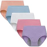 Anktry Big Girl's Cotton Menstrual Period Panties Teens Breathable Leak-Proof Briefs Women Postpartum Underwear