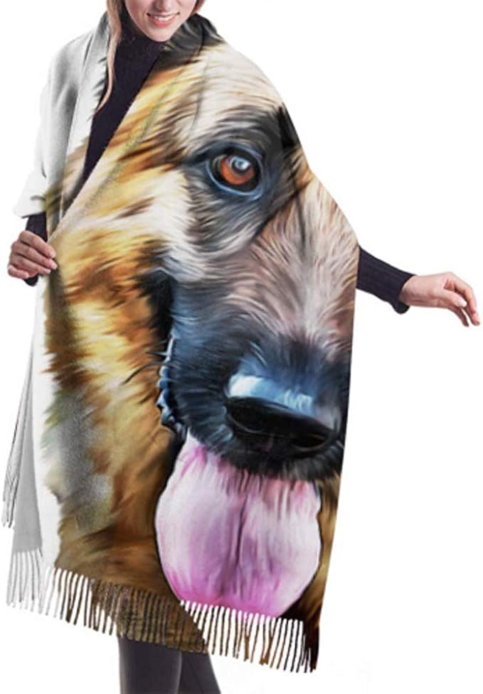 H.D. Damenschal Winterschal Kaschmir Feel Design Hund Schäferhund