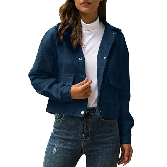 navy blue short jacket ladies