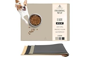 AVERYDAY 18x10'' Dog Mat for Food and Water, Waterproof Silicone Mat with Non-Slip Rubber for Dogs and Cats
