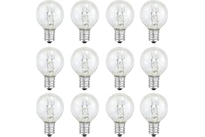 ETwinCoo Wax Warmer Bulbs, Custom Fit G30 25 Watt Bulbs for Middle Size Scentsy Warmers, E12 Base Clear Scentsy Light Bulbs for Wax Warmers - Long Life-Span and Melt Wax Fast, 120 Volt