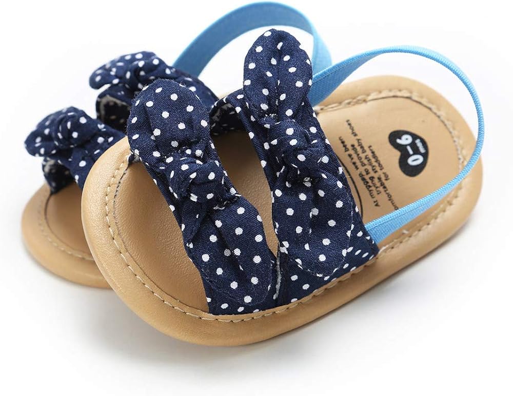 Isbasic Baby Girls Sandals Bohemia Flower Bow Soft Sole Toddler First Walkers Beach Summer Shoes