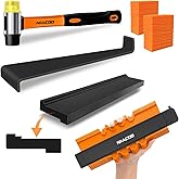 Laminate/Vinyl Flooring Tools, NAACOO Tapping Block for Vinyl Plank Flooring-Double Sided with Notches,10In Contour Gauge, Pu