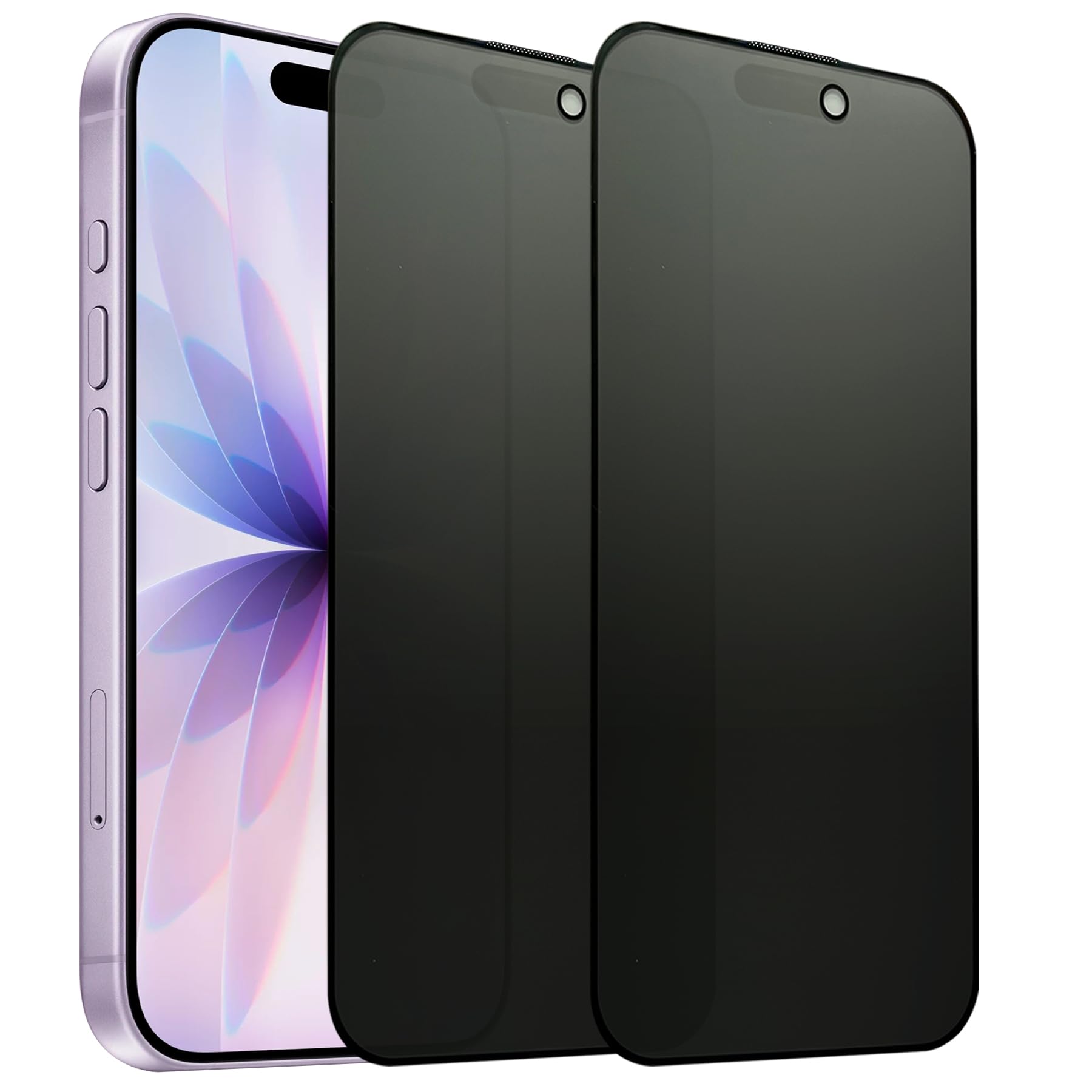 SOOPUR 2 Pack Matte Privacy Screen Protector for iPhone 17/iPhone 16 Pro, Anti-spy Anti-glare Eye Protection Tempered Glass Film, Smooth & Sensitive Touch