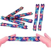 Zugar Land Cool Colorful Classic Bamboo Chinese Finger Traps (5") for Kids and Adults. (Dark - Multi Color (12 Pack))