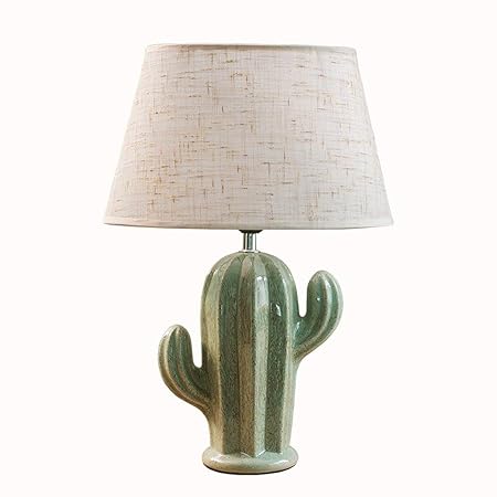 Zr Verde Cactus E27 Lampada Da Tavolo In Ceramica