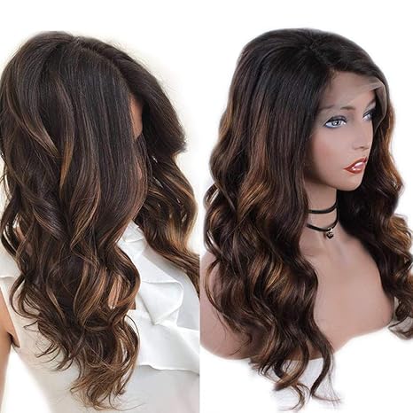 Zana Long Ombre Brazilian Human Hair Lace Front Wigs For Black Women Highlight Color Body Wave Remy Hair Lace Wigs With Baby 