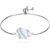 HOPEEZZ Opal/Labradorite/Larimar/Turquoise Jewelry for Women Sterling Silver Teardrop Bracelet/Anklet Gift for Women