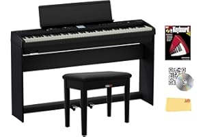 Roland FP-E50 88-Key Digital Piano - Black Bundle with KSFE-50 Stand, KPD-70 Three Pedal Unit, Bench, Piano Book, Online Lessons, Austin Bazaar Instructional DVD, and Polishing Cloth