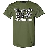 Winchester Official Classic Rider 1886 Graphic T-Shirts for Men Military Green