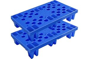 TMINEL Plastic Pallet, Waterproof Storage Grid Pad Lightweight Plastic Pallets for Basement Storage Nestable Pallet for Indoor and Outdoor Floor Cargo Storage(2pcs-11.8 * 19.7 * 3.9in)