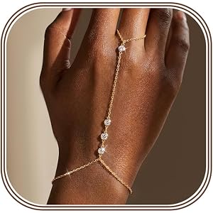 Tungary 14K Gold Plated Bracelet for Women, Charm Ring Bracelet Hand Chain | Non Tarnish, Waterproof, Hypoallergenic, Adjusta