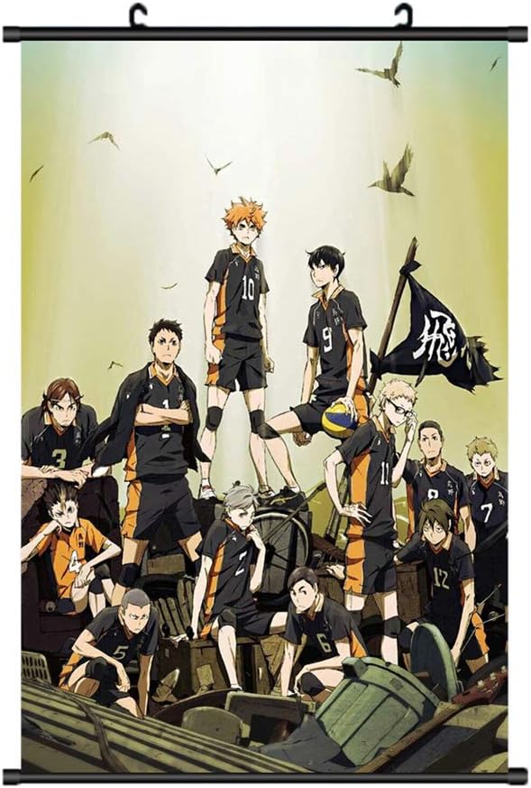 Haikyu Wall Scroll Poster,Japanese Anime Fabric Poster Art Prints for Anime-Fans Waterproof Art Cloth Wall Decor-s 40x60cm(15.7x23.6inch)