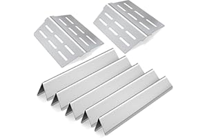GRIEPTRA 17.5" Flavorizer Bars and 13.26" Heat Deflectors for Weber Genesis 300 Series Grills with Front Control Knob, Genesis S310 S320 S330 E310 E320 E330,for Weber 7620 7621