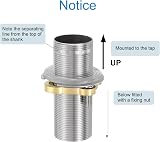 sourcing map Faucet Extension Shank 3"x 1.25" Stainless Steel Pipe Nipple view 4