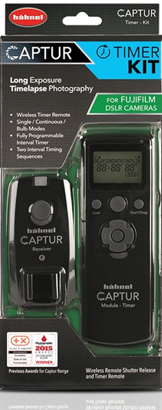 Hähnel - Captur Timer Kit Fuji - Two Timing Sequences - AA Battery Powered - Additional receivers available to fire multiple DSLR’s - Larger easy to read LCD