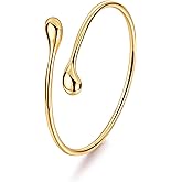 YOVORO 18K Gold Plated Cuff Bracelets for Women Open Adjustable Gold Cuff Bangle Bracelets Thick Hammered Wrist Cuff Bracelets Thin Minimalist Gold Cuff Bracelet