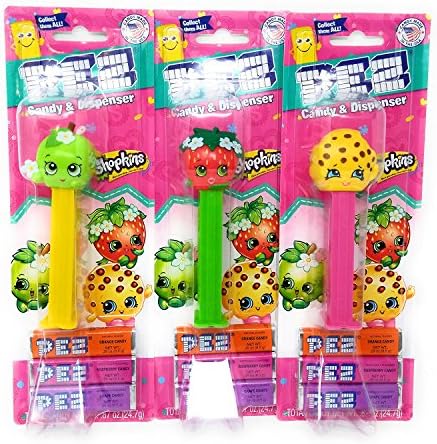 Kids Fun Play Playtime Family Fun Toddler Candy Pez Shopkins KOOKY COOKIE APPLE BLOSSOM STRAWBERRY KISS