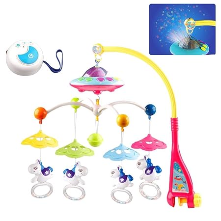 shewt Baby Crib Mobile con Luces y música Relajante. Incluye ...