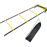Socpuro Agility Ladder Speed Training Equipment 16FT 12 Rung Footwork Sports Agility Speed Ladder for Football Basketball Baseball with Carry Bag