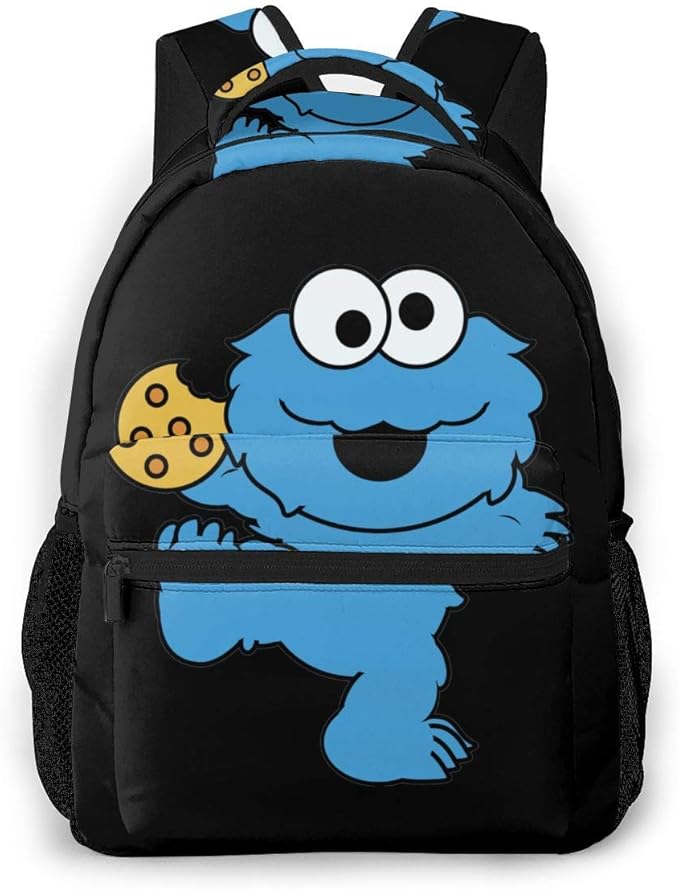 Cookie Monster Canvas Backpack Zipper College School