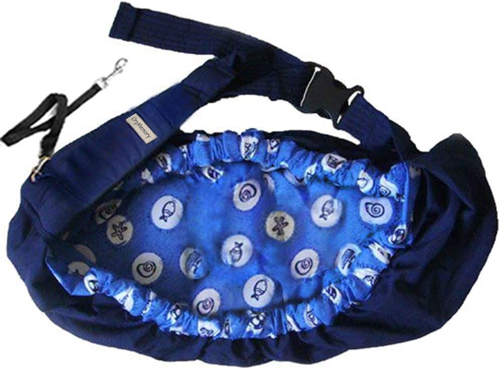 Pet Sling Carrier, OrgMemory Adjustable Sling Bag, Small Dog Cat Outdoor Shoulder Carrier Bag (Blue Sea)