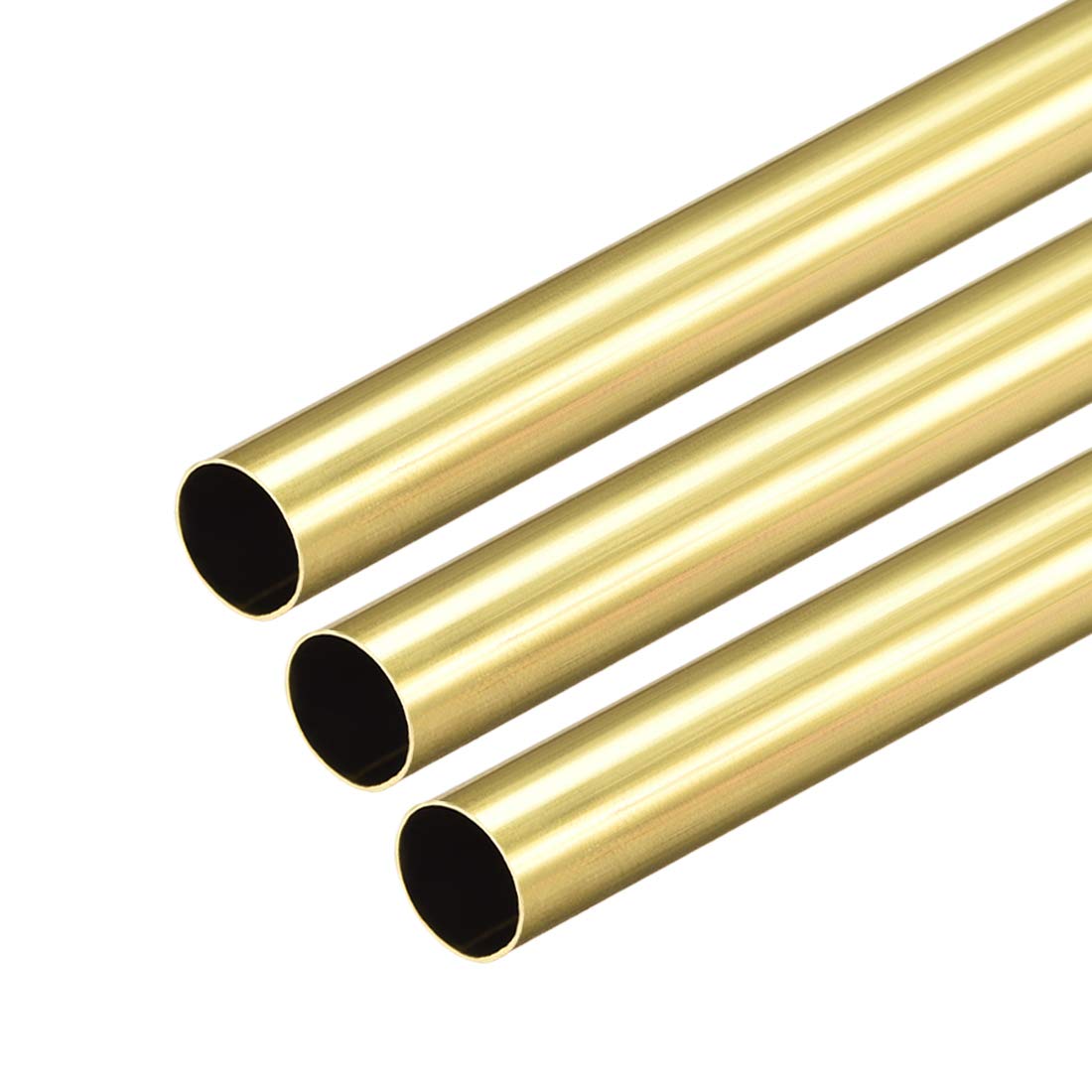 sourcing map Brass Round Tube, 300mm Length 10mm OD 0.2mm Wall Thickness, Seamless Straight Pipe Tubing 3 Pcs