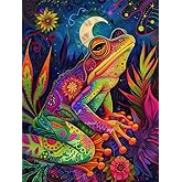 Pavemlo 5D Diamond Art Kits for Adults Frog, Full Drill Diamond Art Animal Moon Pictures Paint with Diamonds, DIY Cross Stitch Jewel Art Rhinestone Craft for Home Wall Decor 12x16 inch