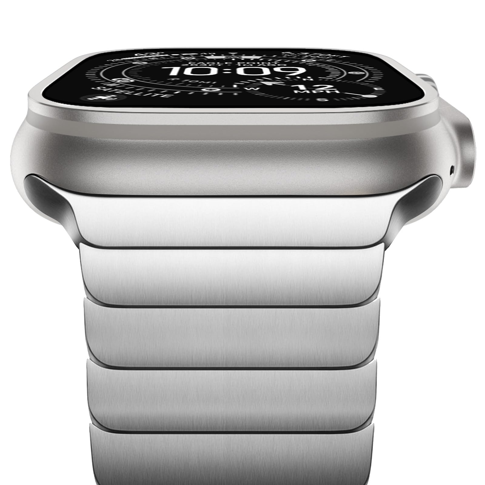 NewWays 49mm 46mm 45mm 44mm 42mm(Series 3 2 1) Metal Strap Compatible with Apple Watch,Solid Stainless Steel Link Replacement Band for iWatch Ultra 3 2 1,Series 11/10/9/8/7/6/5/4/3/2/1/SE,Silver