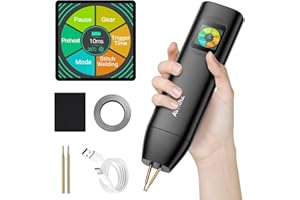 AWithZ H5 Upgraded 0.1-0.3mm Battery Spot Welder with Dual Pulse Output, 5000mAh 0.2mm Pure Nickel, 7-Language UI 99 Adjustable Levels Portable Spot welder for Making DIY Battery Packs