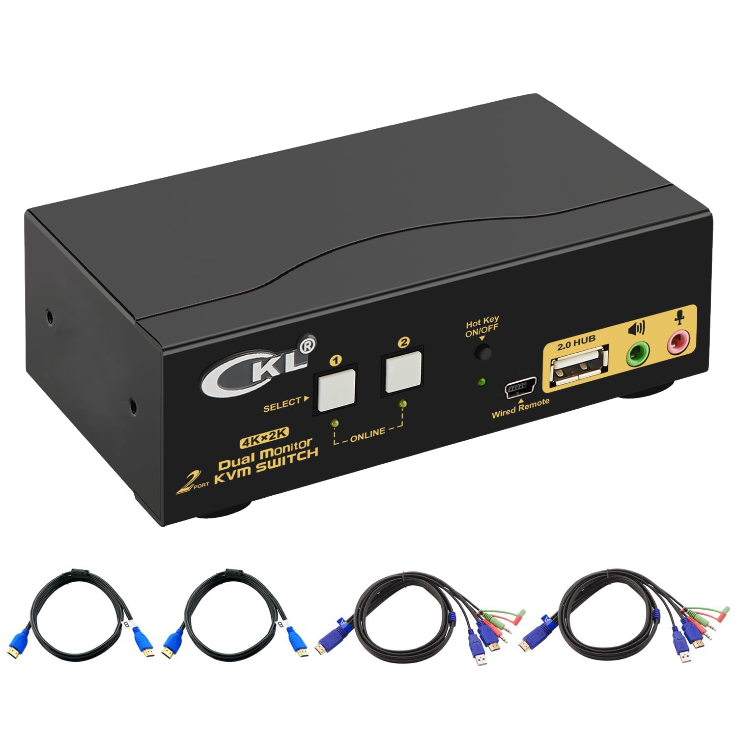 Photo 1 of CKL 4K KVM Switch Dual Monitor for 2 Computers 2 Monitors (HDMI+ HDMI 4K@30Hz)