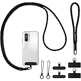 Molirex 2 Pcs Cell Phone Lanyard - Adjustable Crossbody Lanyard and Wrist Strap, 4 Pcs Pads, Compatible with Most Smartphones