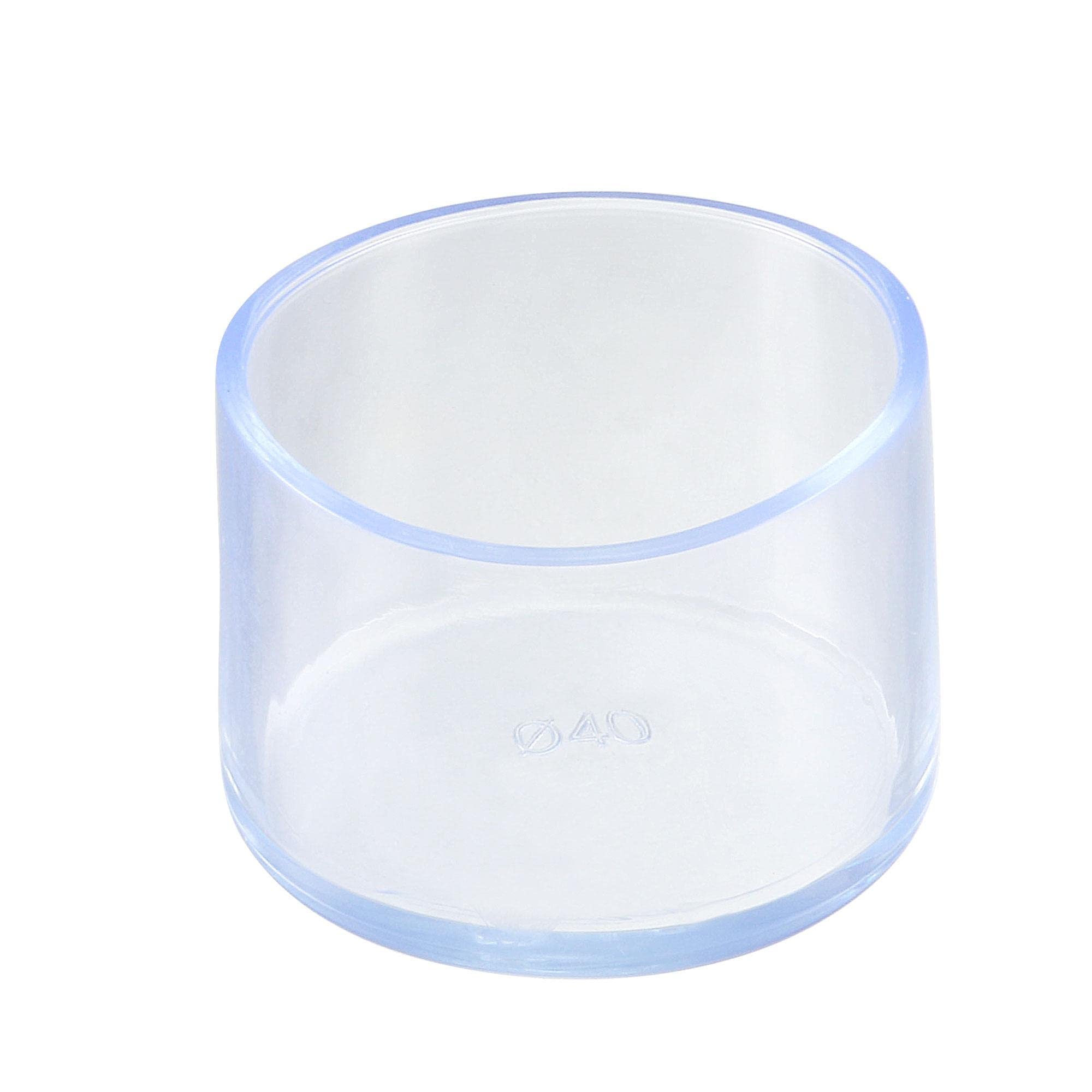 sourcingmap Clear PVC Sofa Chair Leg Cap End Tip Feet Cover Furniture Glide Floor Protector 4pcs 1.57" 40mm Inner Diameter, Reduce Noise Prevent Scratch