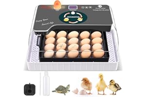HOWOOIUA 12 Automatic Egg Incubators for Hatching Eggs Whith Smart Temperature Control, Auto Turner, LED Candling for Chicken, Duck, Quail Eggs (12-Black)