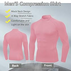 Men's Pink Compression Shirt Long Sleeve Athletic