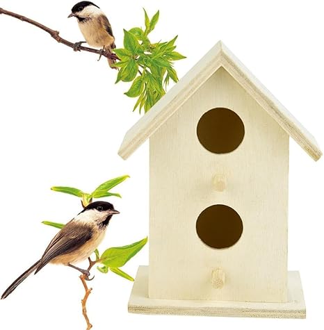 Nesix Caseta de Madera para Pájaros, Caja de Madera para ...