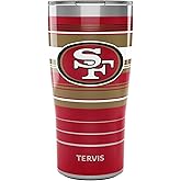 Tervis Traveler NFL San Francisco 49ers - Hype Stripes Triple Insulated Insulated Tumbler Travel Cup Keeps Drinks Cold & Hot, 20oz, Stainless Steel